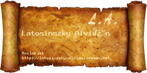 Latosinszky Alvián névjegykártya